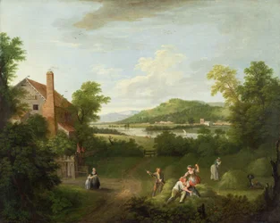 Landschaft mit Landarbeitern, um 1730-40
